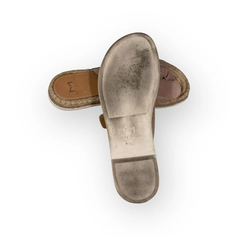 Marc Fisher MlramSA Leather Espadrille Platform Sandals Pink Buckle Slides 8.5​ - Picture 7 of 10